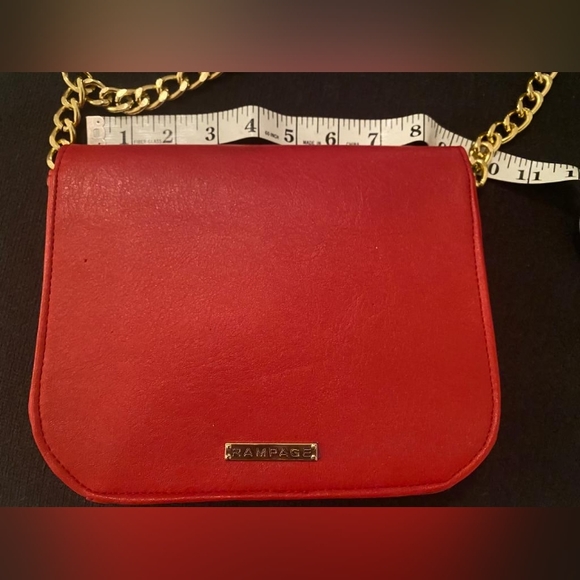 Red Faux Leather Gold link Purse by Rampage - Picture 2 of 5